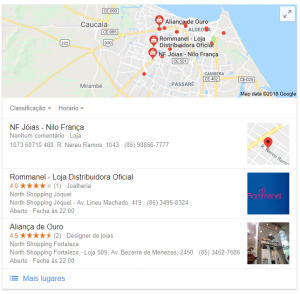 localização joalheria no mapa